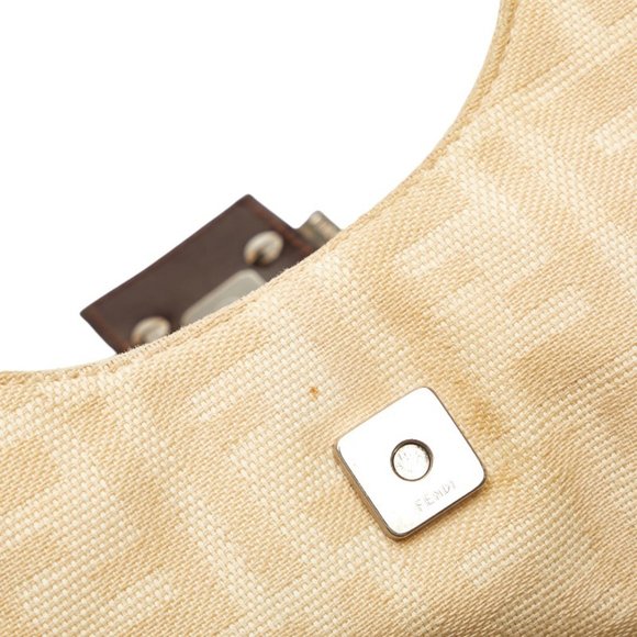 Fendi Zucca Handbag 26686 Beige Canvas Leather Ladies FENDI - Picture 7 of 12